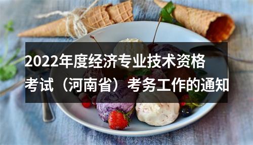 2022年度经济专业技术资格考试（河南省）考务工作的通知 图片