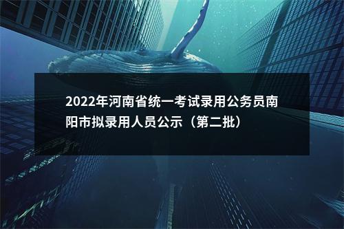 2022年河南省统一考试录用公务员南阳市拟录用人员公示（第二批） 图片