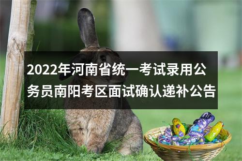 2022年河南省统一考试录用公务员南阳考区面试确认递补公告 图片