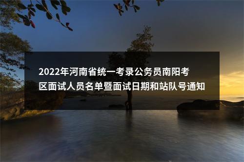 2022年河南省统一考录公务员南阳考区面试人员名单暨面试日期和站队号通知 图片