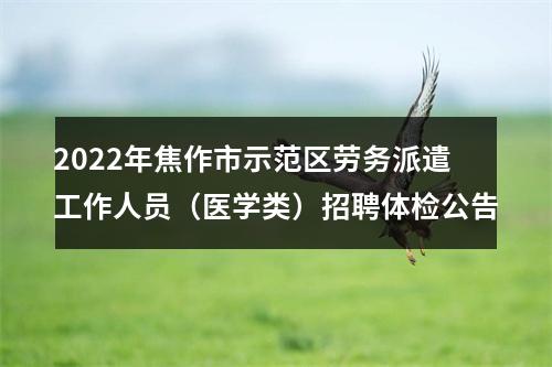 2022年焦作市示范区劳务派遣工作人员（医学类）招聘体检公告 图片