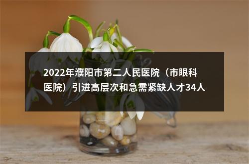 2022年濮阳市第二人民医院（市眼科医院）引进高层次和急需紧缺人才34人公告 图片