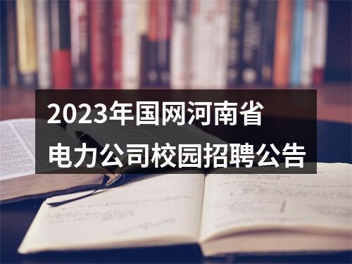 2023年国网河南省电力公司校园招聘公告 图片